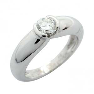 CARTIER 18k Silver Diamond Ring #48